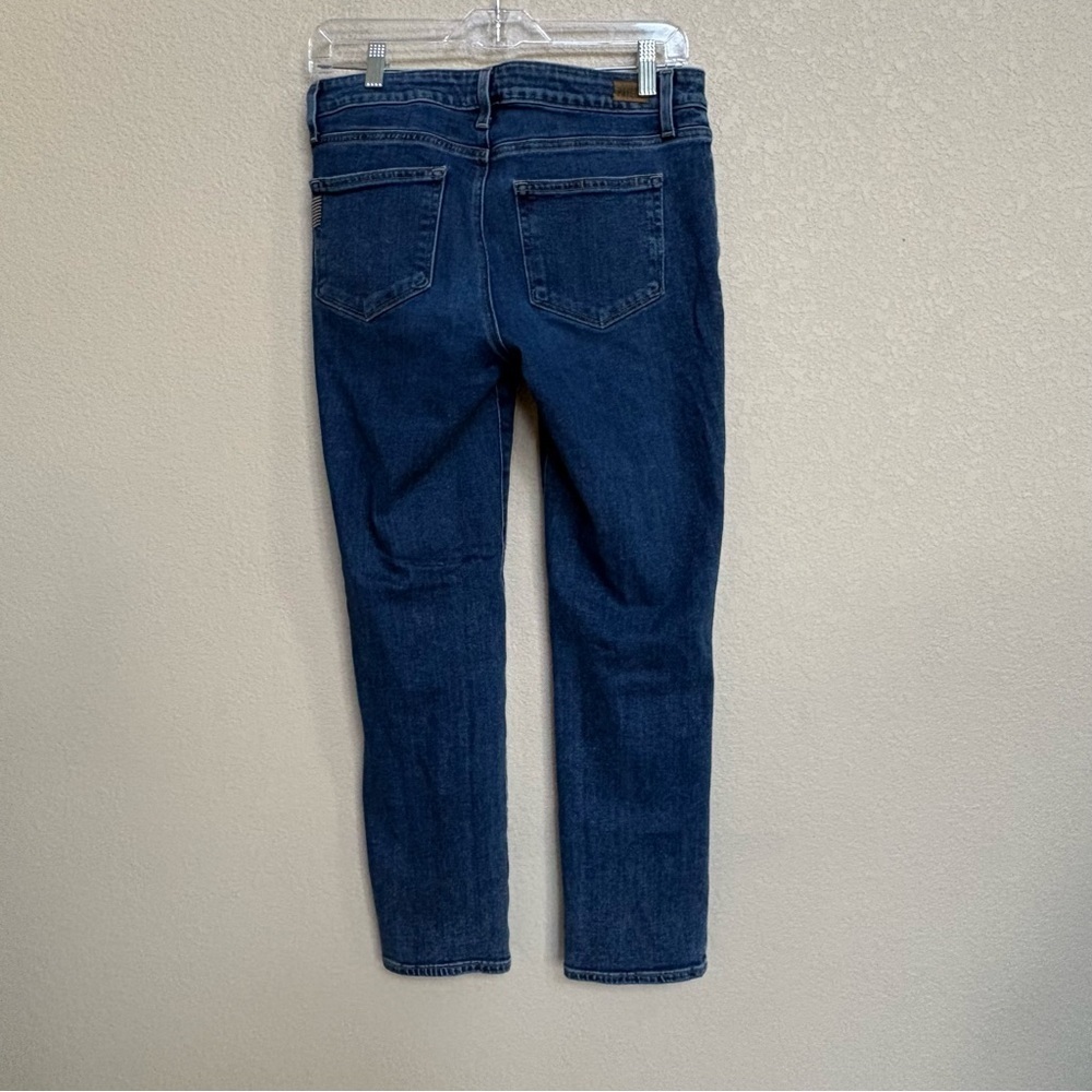 PAIGE Brigitte Women’s Jeans 28 Dark Wash Straight Leg Distressed - Picture 3 of 11